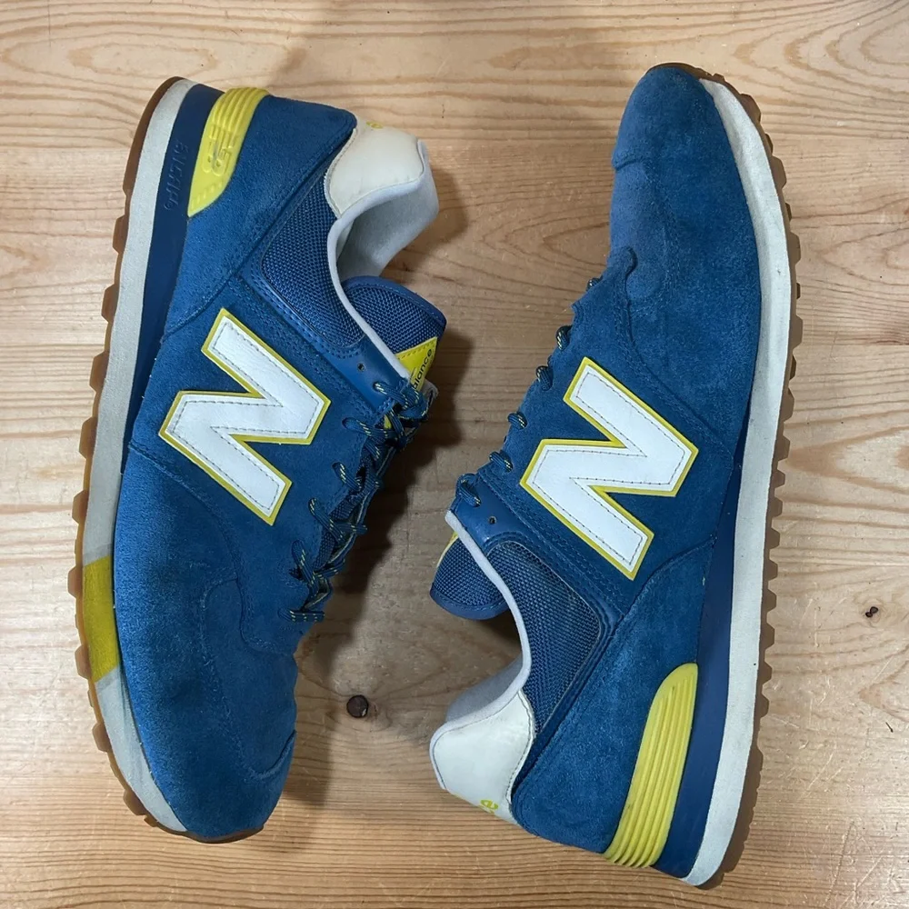 New Balance 574 Lifestyle Shoes Men’s 14 D Blue Yellow Gum Suede 2019 ML574JHP